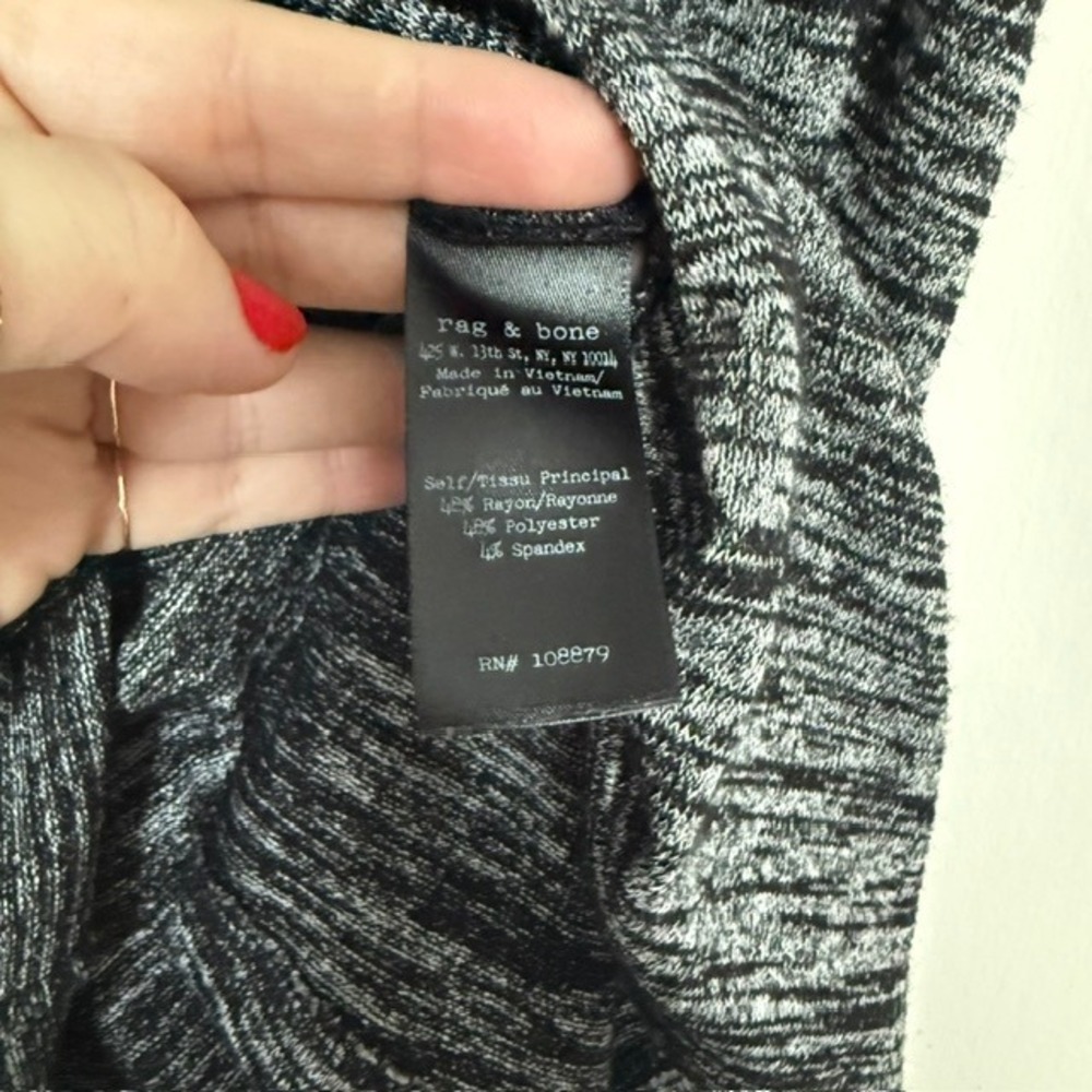 rag & bone Black Heather Twist Back Tank Top Small | Scoop Neck Sleeveless $115 - Picture 5 of 10